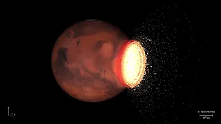 Mars collision with rogue planet (SPH simulation)