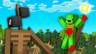 JJ and Mikey ESCAPE  from SIREN HEAD In Minecraft!