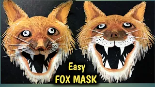 Fox Mask Making with Paper. Jackal Mask. Animal Mask. #mask #foxfacemask #jackalmask #ckartdesign