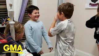 8-year-old brought to tears by surprise visit from best friend who moved away