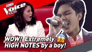 His HIGH WHISTLE NOTES shock the coaches in The Voice Kids! 😱