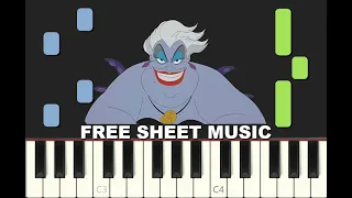 POOR UNFORTUNATE SOULS from The Little Mermaid, Disney, Piano Tutorial, FREE Sheet Music (pdf)