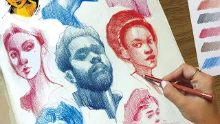 Drawing Portraits with COLORED PENCILS (Sketchbook Studies)