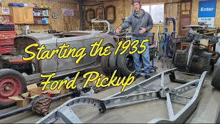 Work begins on the 1935 Ford Pickup Chassis