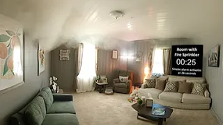 VR Home Fire Demonstration - Sprinklered and Unsprinklered (room with sprinkler first)