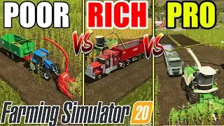 POOR vs RICH vs PRO | Farming Simulator 20 : Silage Making Comparison