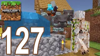 Minecraft: Pocket Edition - Gameplay Walkthrough Part 127 - Iron Golem vs Pillagers (iOS, Android)