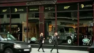 Land Rover Defender 110 Double Cab Pick Up on display in Harrods for James Bond movie SKYFALL™