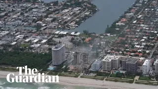 Aerial footage shows destruction after Miami building collapse