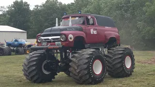 Bigfoot open house 2023. Waldo and Old red truck car crush