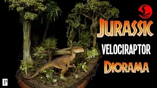 Jurassic Velociraptor Diorama - Realistic Jungle Scenery