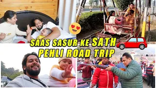 Saas Sasur k saath road trip😍