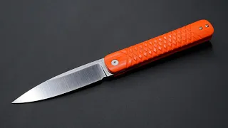 Making frame lock folder knife (G10 handle, no metal) ENG SUB