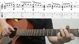 Canon (Johann Pachelbel)  - Easy Fingerstyle Guitar Playthrough Tutorial With Tab