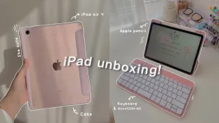 iPad Air 4 rose gold unboxing📦🌷 | Apple Pencil, accessories, aesthetic.