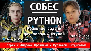 Собеседование-соревнование двух начинающих python разработчиков 13 и 15 лет.