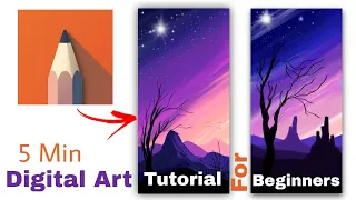 Autodesk sketchbook Tutorial For Beginners / Imagination Landscape Drawing / Android