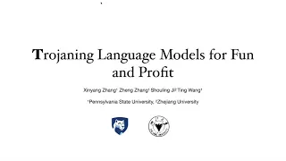 IEEE EuroS&P 2021 - Trojaning Language Models for Fun and Profit