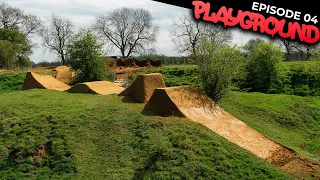 FINALLY RIDING THE DIRT JUMPS AND MORE BUILDING!! PLAYGROUND EP4