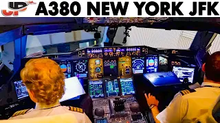 Piloting AIRBUS A380 out of New York | + Full External Walkaround