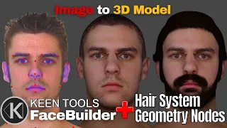 Turn 2D Image to 3D Model using FaceBuilder : New Hair System Geometry Nodes