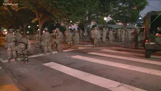 Georgia National Guard stands ready in downtown Atlanta ahead of curfew