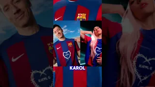 Karol G se apodera de las camisetas del FC Barcelona #karolg #fcbarcelona