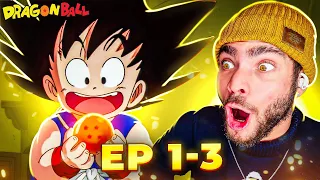 FIRST TIME WATCHING DRAGON BALL! Ep. [1-3] Reaction