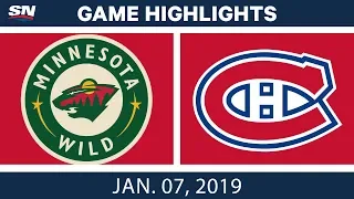 NHL Highlights | Wild vs. Canadiens - Jan. 7, 2019