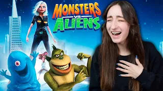 **MONSTERS VS ALIENS** Is Painfully Funny! First Time Watching (Movie Reaction & Commentary)