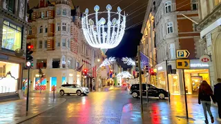 London Christmas Lights & Shop Windows ✨ Bond Street to Fortnum’s Night Walk 2021 [4K HDR]
