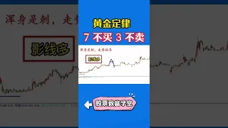 炒股黄金定律，7不买3不卖 #shorts