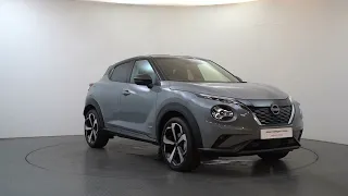 Stunning Juke 1.6 143 Hybrid Tekna Auto in Two Tone Ceramic Grey Premium Metallic with Black Roof!