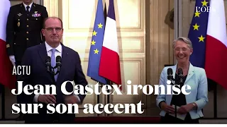 Jean Castex plaisante sur son accent devant Elisabeth Borne lors de son départ de Matignon