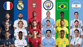 🔥 Trio Comparison 💪 Argentina VS France VS Brazil VS Portugal VS Manchester City VS Real Madrid