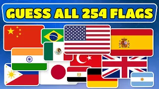 Guess ALL 254 The Flags In The World | ULTIMATE FLAG QUIZ
