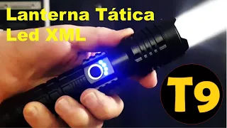 Lanterna Led Tática super potente XML T9 Foco Zoom Ajustável Para Segurança 1988000W EC-6203