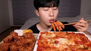 엽기떡볶이 너무 맵다 . .. 교촌허니콤보  먹방ㆍASMR Tteokbokki Korean Fried Chicken MUKBANG REAL SOUND EATING Sounds