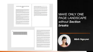 How to make only one page landscape WITHOUT section breaks, while the rest are portrait