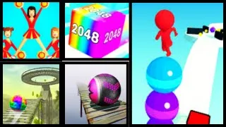 Stack rider, Rollance adventure balls, Number master, Cheerleader run 3D, chain cube 2048 gameplay