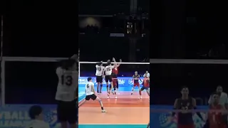 Benjamin Patch Over the Block Volleyball Spike#vnl#volleyballlovers#usavolleyball#Flying#jump#shorts