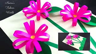 3D Greeting Card. DIY Creative Handicraft. Easy Origami Paper Tutorial. 3D Flower Greeting Card