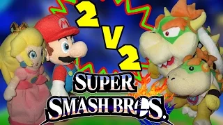 ABM: Super Smash Bros Wii U Match!! Mario & Peach vs Bowser & Bowser Jr !! HD