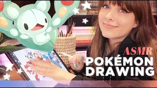 ASMR☄️ Pokemon Drawing! Whispering, iPad Sketching & Crinkly Shirt Sounds