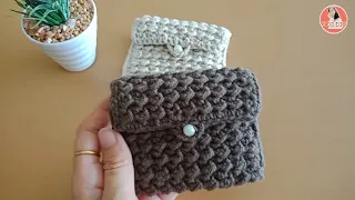 Easy wallet crochet for beginners | How to crochet small wallet tutorial