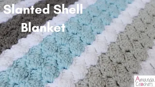 Slanted Shell Blanket | Easy Crochet Blanket Tutorial