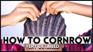 How To Cornrow your own Natural Hair by yourself at home | Simple & Easy Beginner Braiding Tutorial