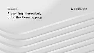 Presenting interactively using the Planning page