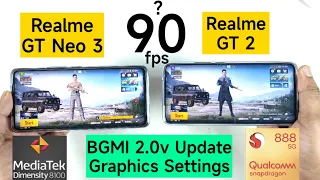 BGMI 2.0 90fps Graphics Realme GT Neo 3 vs Realme GT 2 which phone Support 90fps After Update