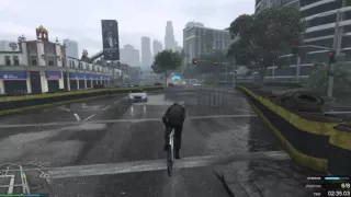 GTA Onine "Whippet Race Bike" race in the rain, 8 players [commentary in Spanish]